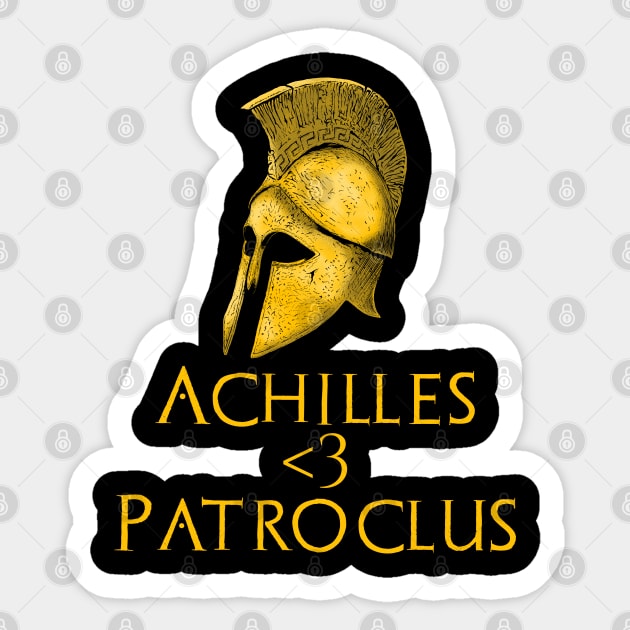 LGBT Gay Pride Ancient Greek Mythology Achilles <3 Patroclus Sticker by Styr Designs